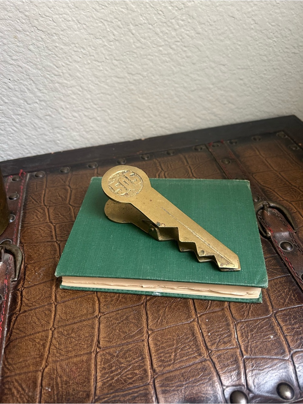Brass Key Paperweight Clip- Gold Tone